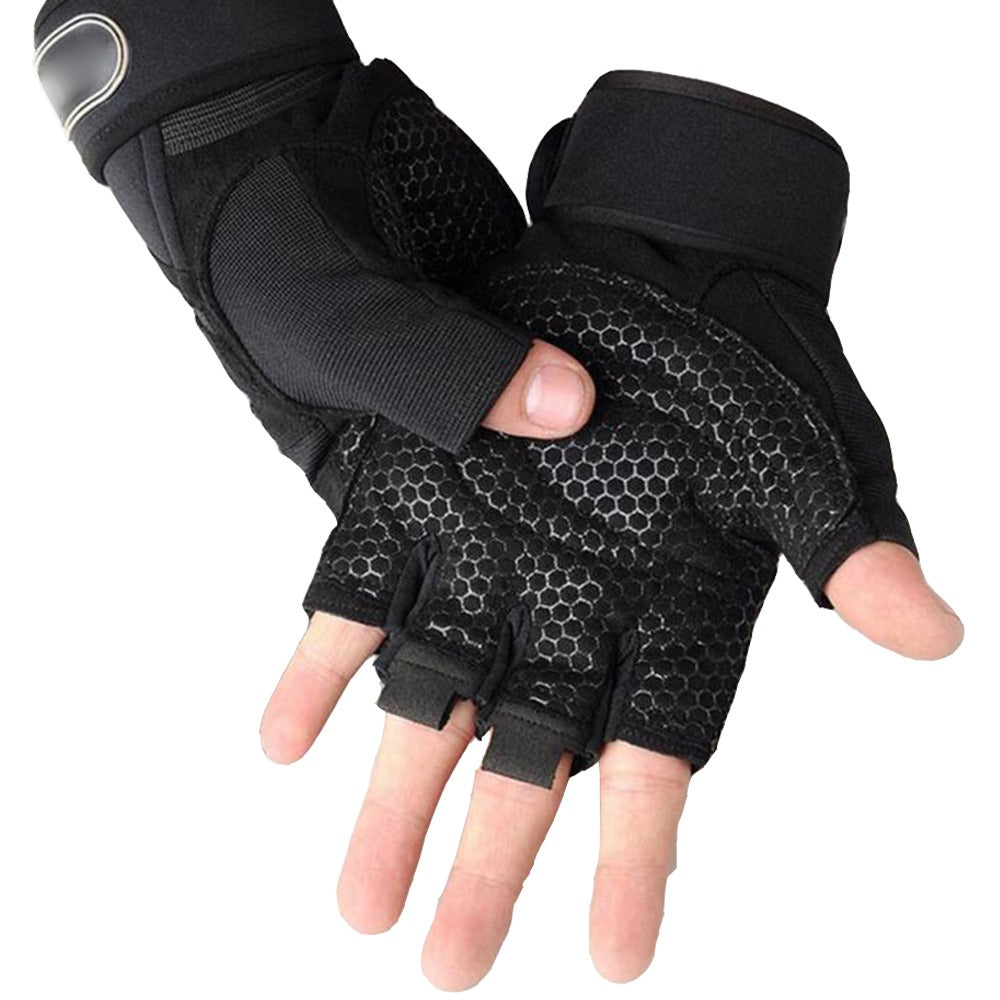 Men Gym Gloves Half Finger Cycling Gloves Pro Fitness Weight Lifting - Blade Fitness