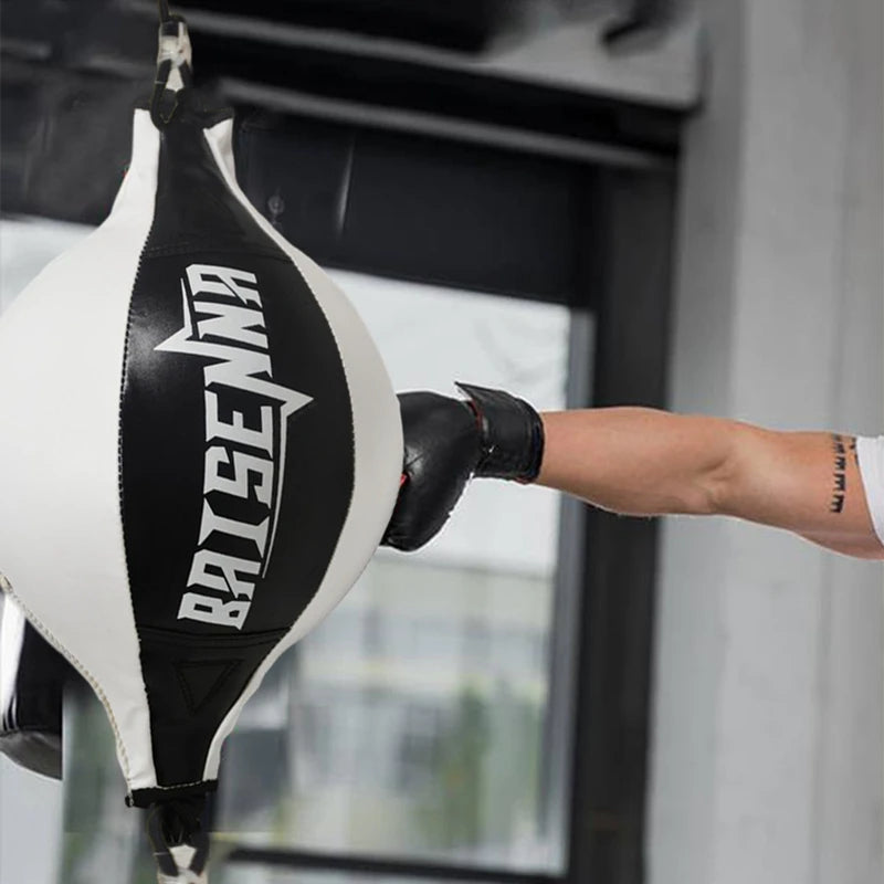 Leather Speed Punching Ball – Hanging Swivel Boxing Bag for Training &amp; Fitness