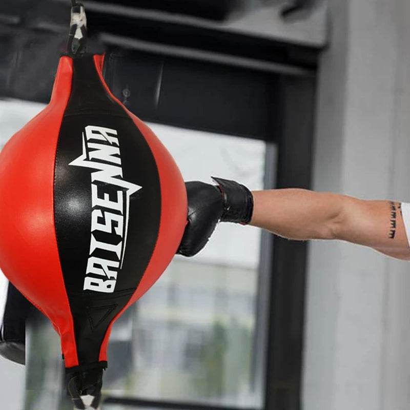 Leather Speed Punching Ball – Hanging Swivel Boxing Bag for Training &amp; Fitness