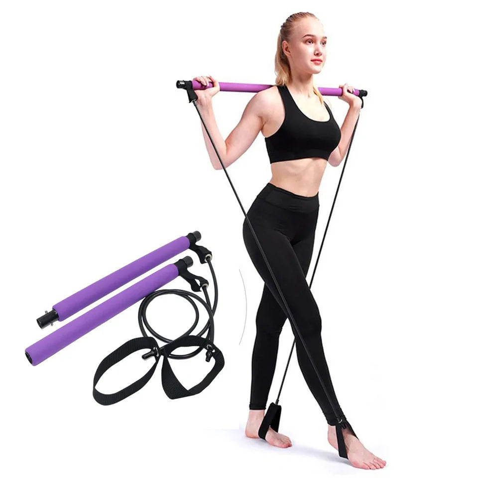 Portable Pilates Bar with Resistance Bands