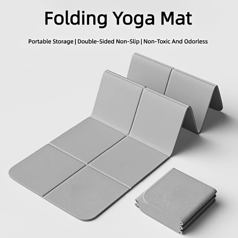 Foldable Eco-Friendly Yoga Mat – TPE Non-Slip Travel Mat for Pilates &amp; Floor Workouts