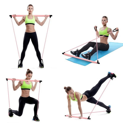 Portable Pilates Bar with Resistance Bands