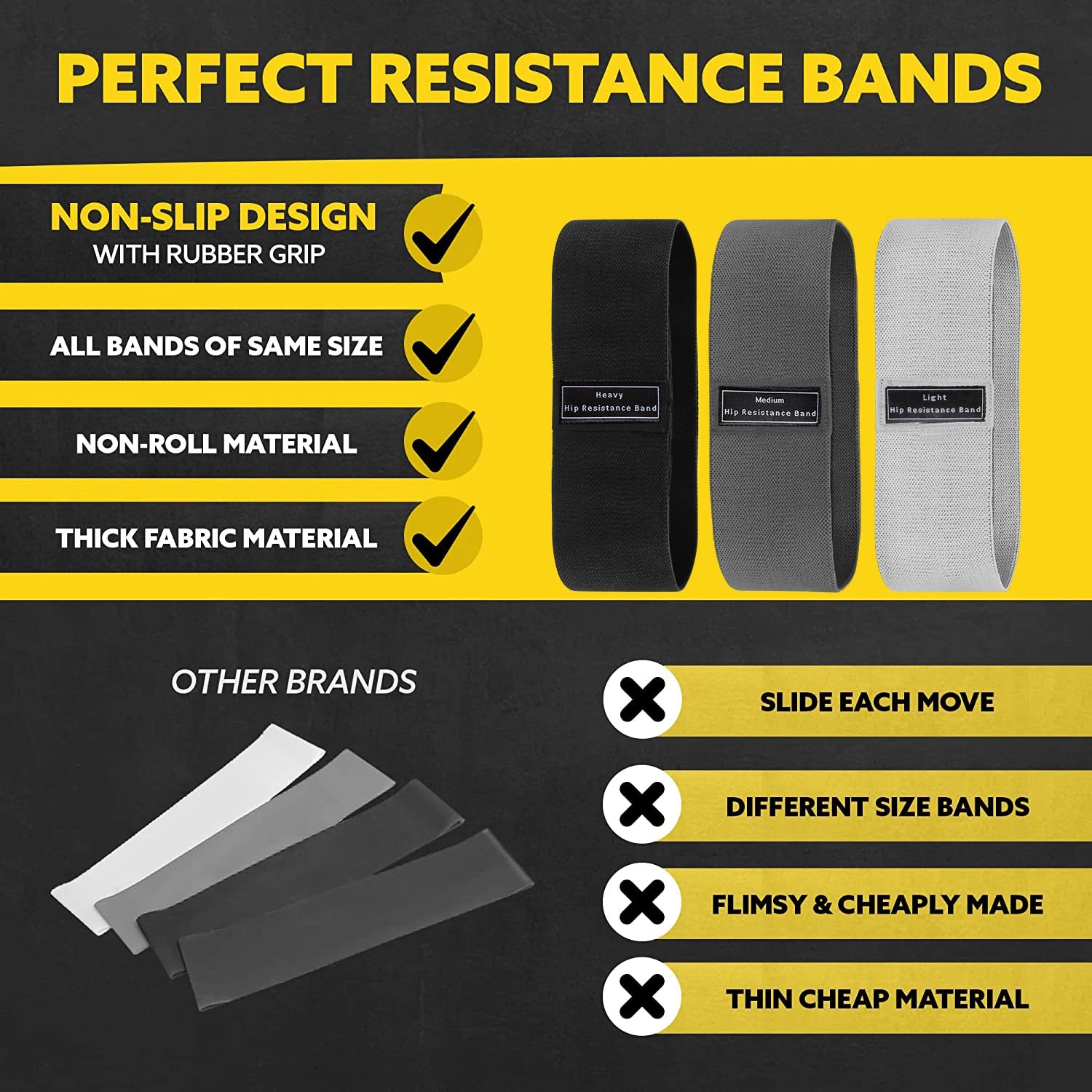 Fabric Resistance Bands for Hips &amp; Glutes