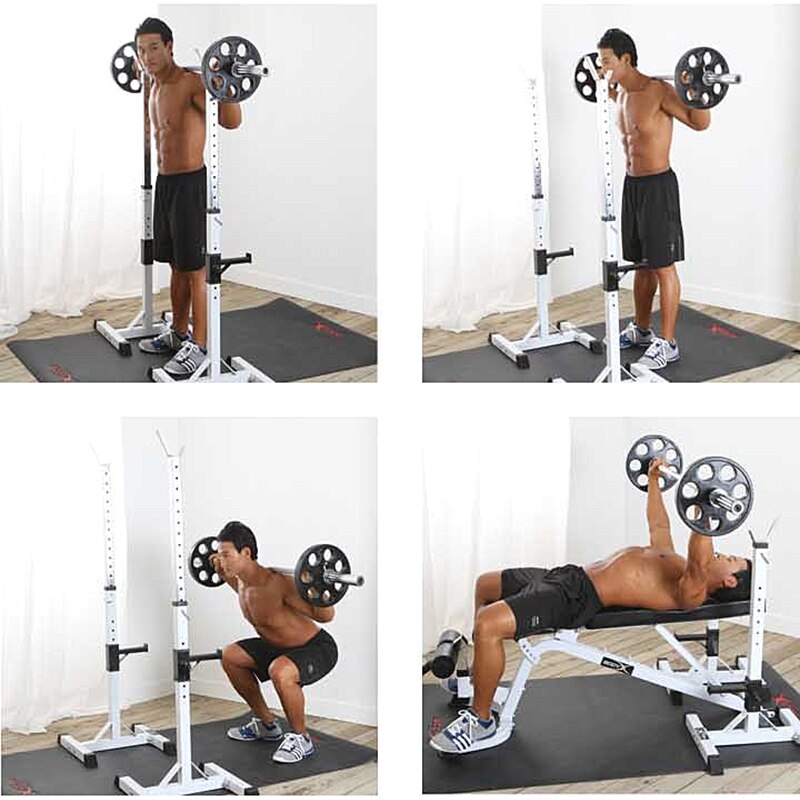 Weight Bench Squat Rack Pull Bar